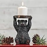 BLACK FOREST DECOR Timber Bear Candle Stand