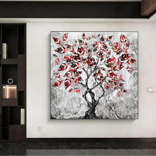 Impression murale abstraite feuilles riches sur toile premium 20x20 cm - 4