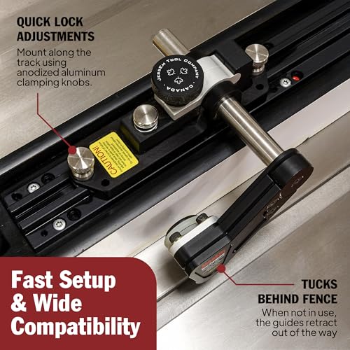 Image of JessEm 04301 Clear-Cut TS Stock Guides - Precision Table Saw Stock Control with Roller Bearings for Safer, Cleaner, and Accurate Cuts