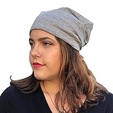 Satin Life Adjustable Drawstring Soft Slouchy Satin Lined Hat (Light Heather Gray)