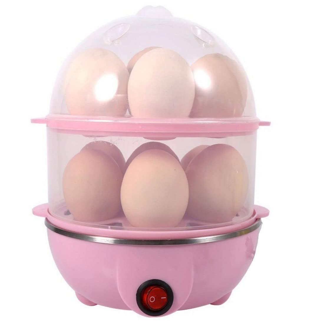FLAMOXO Double Layer Egg Boiler 14 Egg Electric Cooker Poacher Plastic Egg Steamer For Home Food Boiling Cooker With Measuring Cup-image-39