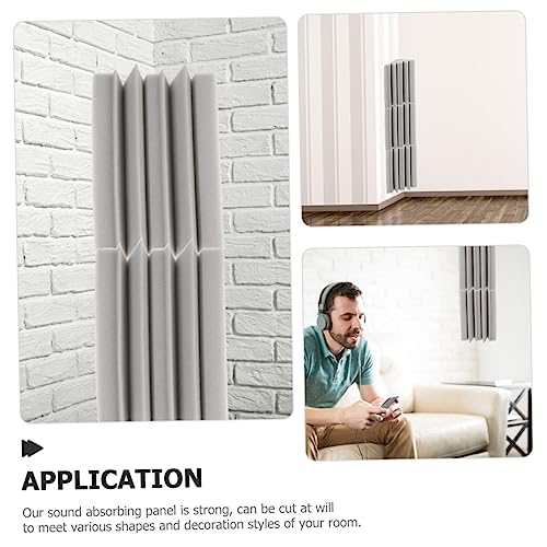 Toyvian 4pcs Paneles para Paredes Acústicas con Trampas de Graves para Esquinas Material Duradero de Esponja Fácil Instalación para KTV, Teatro y Estudios en Casa Gris miniatura 4