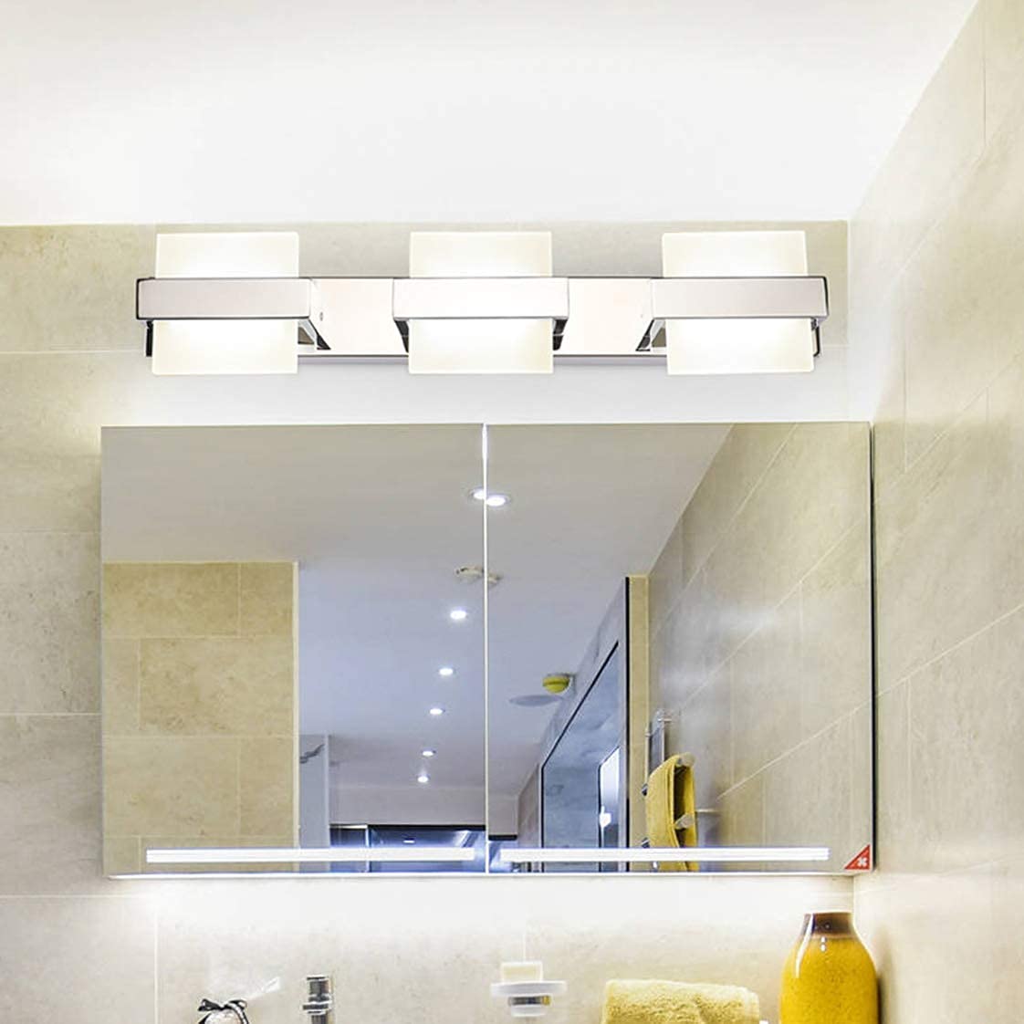 LED-Spiegelleuchte für Badezimmer, wasserdicht, Make-up-Spiegelleuchten, Acryl-Lampenschirm, Make-up-Waschtischleuchten, Sockel aus Edelstahl, Wandleuchte, Schrank- und Toilettenbeleuchtung Decoration