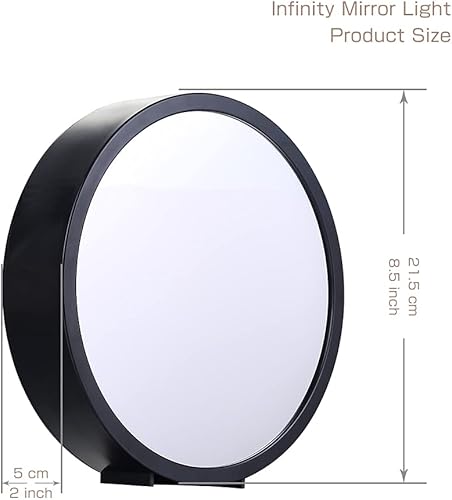 Miniatura 3 de Chibuy - Luces de túnel infinito, luces LED de noche, espejos 3D, lámpara de pared, lámpara de escritorio, decoración de boda, festival, fiesta,