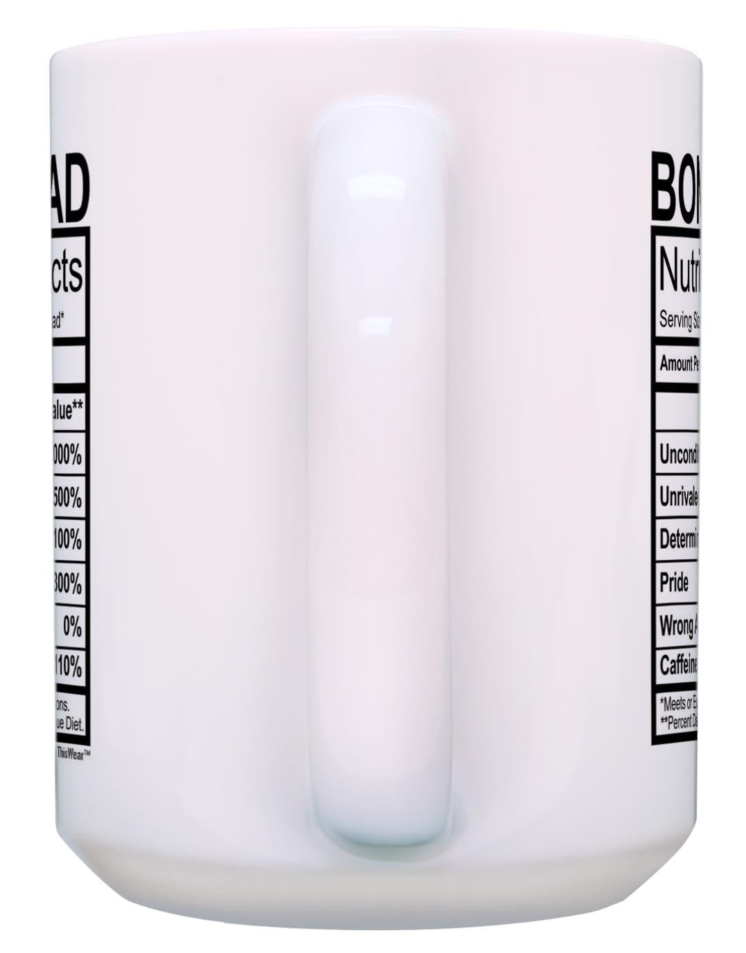 Stepdad Gifts Bonus Dad Nutritional Facts Cup Stepdad Birthday Gifts Bonus Dad Gifts from Daughter or Son Gift 15-oz Coffee Mug Tea Cup 15 oz White