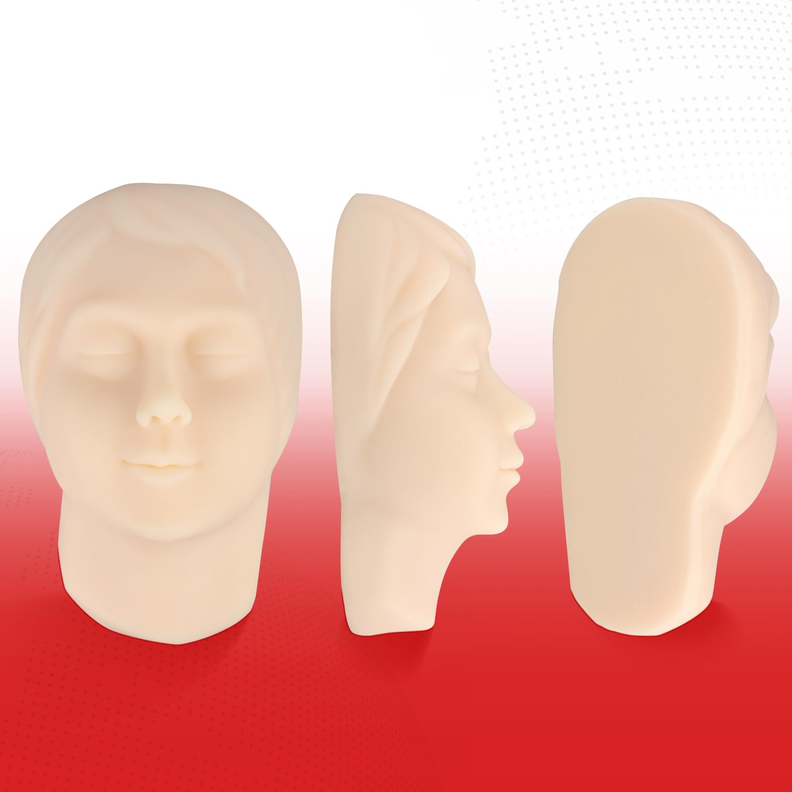 Modello di testa di manichino in silicone per addestramento all'iniezione Modello di testa per l'insegnamento della micro-plastica, formazione pratica per studenti di medicina, dottore, estetista