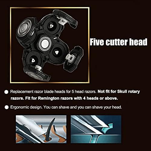 Matedepreso 5 Heads Beard Cutter Replacement Blade Electric Razor Shaver Head Easy Install(Black)