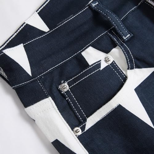 Men's American Flag Stars Stripe Print Jeans3
