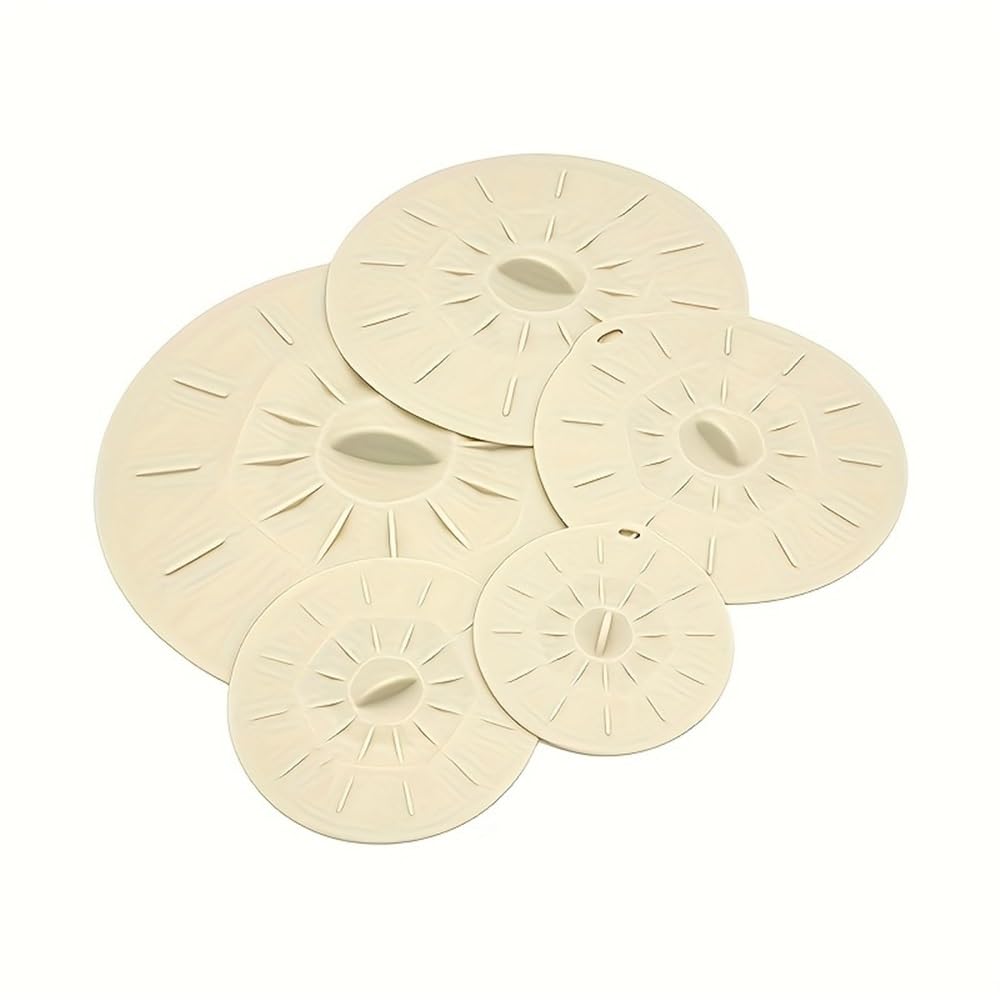 5Pcs Elastic Silicone Stretch Lids Heat Resistant Reusable Airtight Covers Fit Cookware Bowls for Microwave Fridge Food Storage(12PCS White)