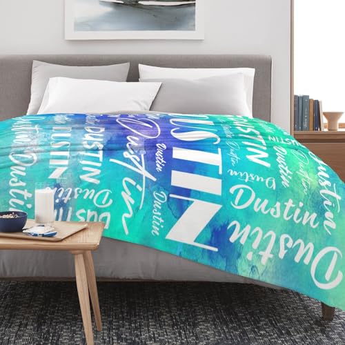 Name Blanket Personalized Name Blanket Customized Blanket with Name Text for Adult Kid Birthday Christmas Mothers Fathers Valentines Day Gift
