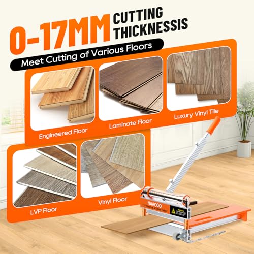 Image of NAACOO 17mm Heavy Laminate Floor Cutter with Wheel,13In Vinyl Plank Cutter