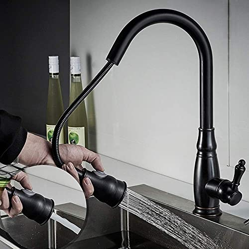 Robinet de cuisine noir multifonctionnel à pression réglable et jet ciblé - 2