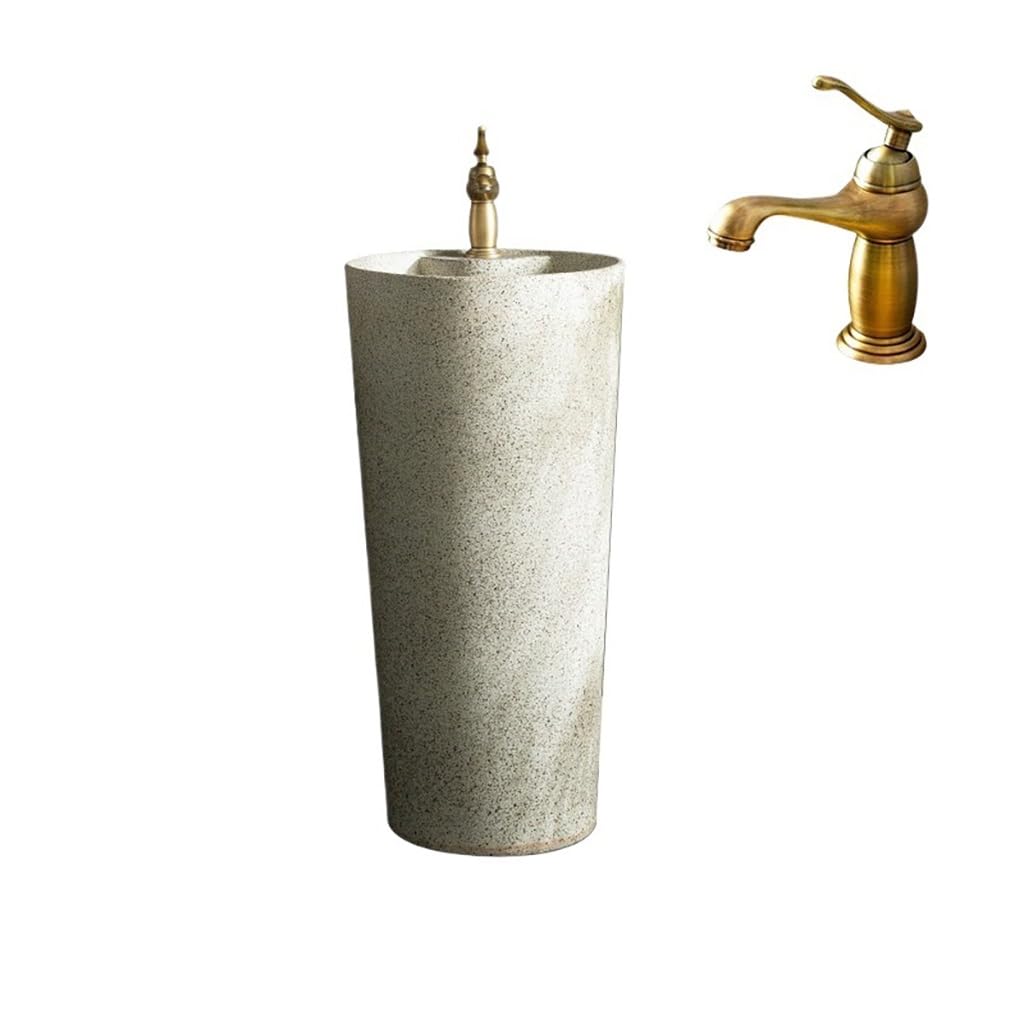 AYCDL Laundry Room Sink Column Floor-Standing Pedestal Basin Wash, Outdoor Garden Sink Outdoor Freestanding Washbasins
