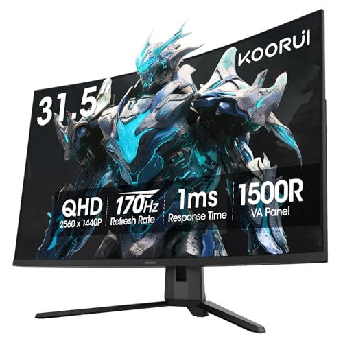 31.5インチ　ゲームミングモニター　湾曲　QHD 170Hz KOORUI Amazon.co.jp: KOORUI 31.5インチ湾曲ゲーミングモニター 170Hz 1ms