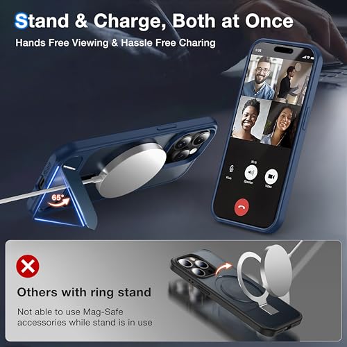 Support magnétique iPhone 14 Pro Max MagSafe silicone bleu mat - 2