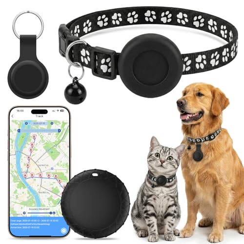 Collare GPS Gatto, Localizzatori GPS per Cani e Gatto Compatibile con iOS e Android, GPS per Cani, Nessun Abbonamento, Posizionamento Globale in Tempo Reale, Della Cronologia dei Tracciati (7 giorni)