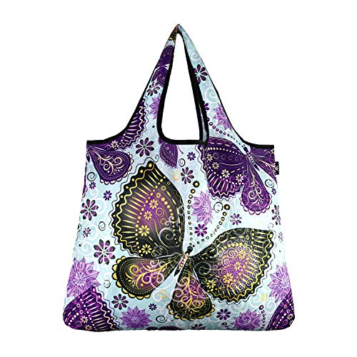 YaYbag Bolsas de compras reutilizables de moda, bolsas de comestibles reutilizables, bolsas de productos reutilizables, bolsas reutilizables lavables, bolsas reutilizables plegables, poliéster