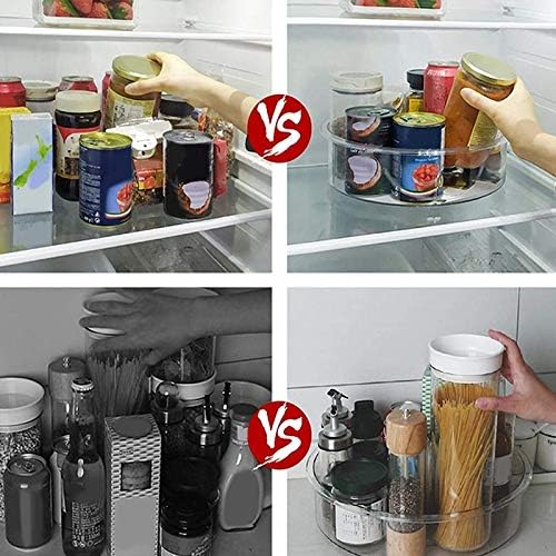 360° Rotation Lazy Susan Turntable Storage Box, Transparent Rotating Case, Food & Snack & Condiments Storage Organizer - (Color: Transparent)