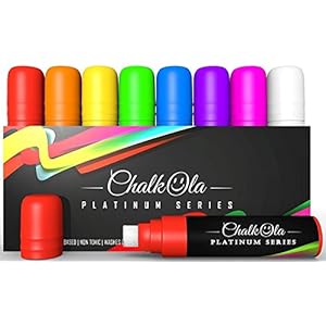 Vensterpennen – 15mm Jumbo – 3 in 1 penpunt met 28g inkt – Pack van 8 neon krijtstiften – Geliefd bij leraren, kinderen…