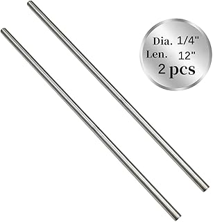 12" Length Titanium Rod 1/4" Dia(6mm),Titanium Alloy Round Rod GR5 Metal for Model Plane Cars Ship DIY Craft Metal Working (2 Pcs)