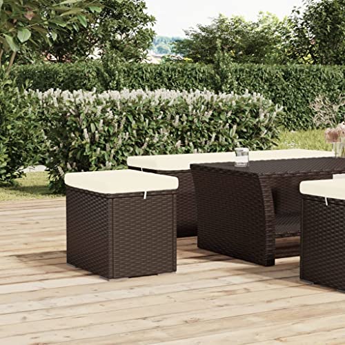 Tidyard Ottoman with Cushion Brown 15.7
