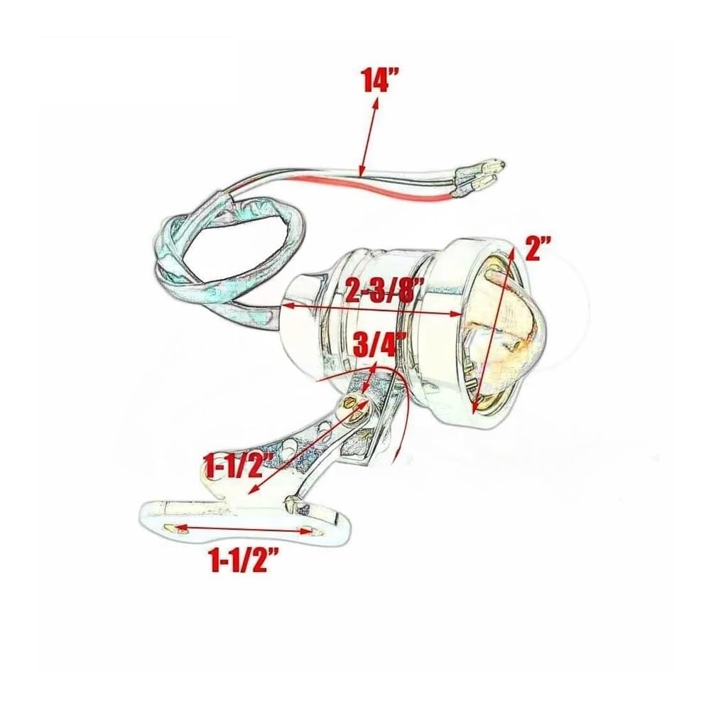 Moto Borde Trasero Freno Marcha Luz LUZ DE Freno Trasera Universal para Motocicleta, para Bobber ATV para Chopper, Intermitente
