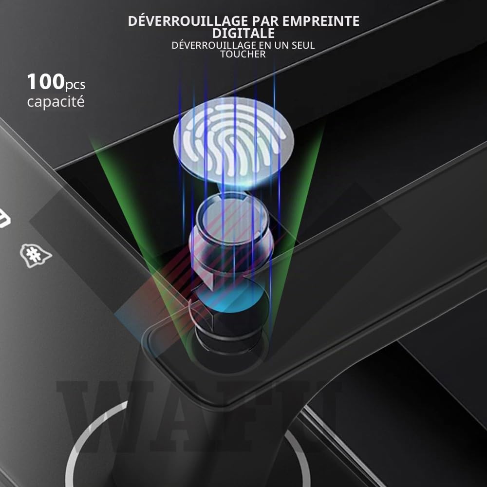 Serrure Intelligente avec Caméra Grand Angle de 120° et Sonnette Intelligente, Serrure de Porte avec Empreinte Digitale, Contrôle à Distance par App, Serrure de Sécurité Wifi pour Portes de