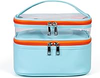 Vista 13 de FITINI Bolsas de Maquillaje de Doble Capa para Almacenamiento de Viaje Estuches Cosméticos Organizador de Maquillaje Bolsas de Aseo Resistentes al