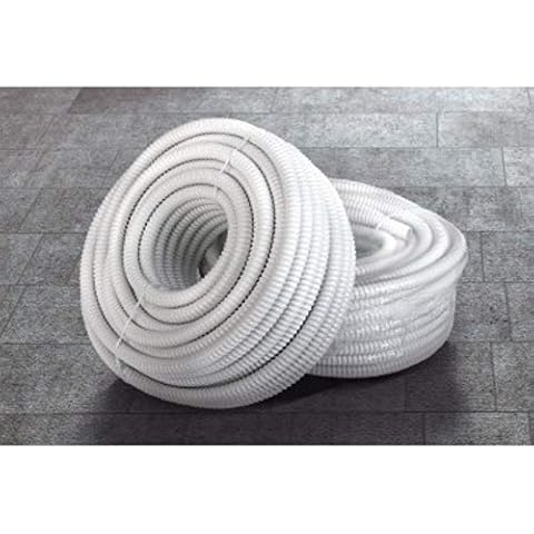 30 Metre White Condensate Pipe 13mm - PVC Shrink Wrapped Braided Hose - Max Temp 60 Degrees/Min Temp -15 Degrees Cover