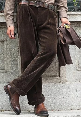 Men's Vintage Corduroy Dress Suit Pants for Wedding Dinner4
