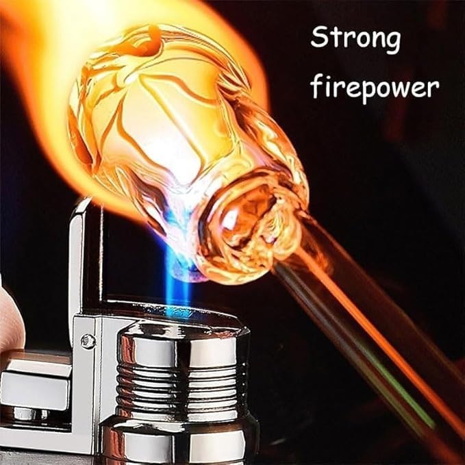 Encendedor a gas recargable con llama azul miniatura 2