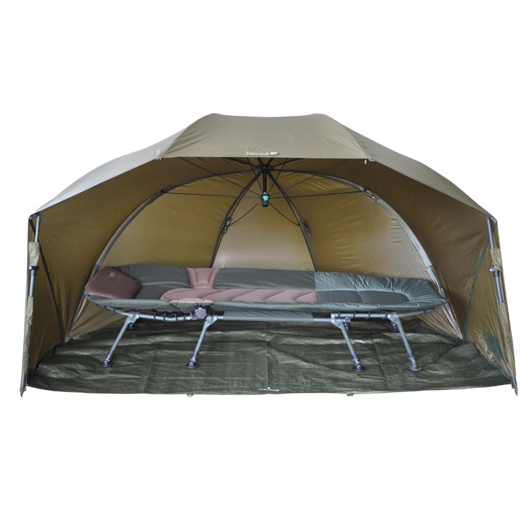MK-Angelsport Fast Session Brolly Shelter – Tienda vivac para pesca, con martillo de goma