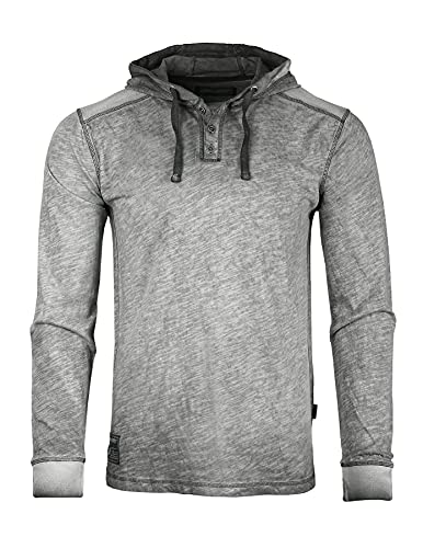 ZIMEGO Men's Long Sleeve Hoodie Garment Dyed Pullover Hood shirt - Lightweight