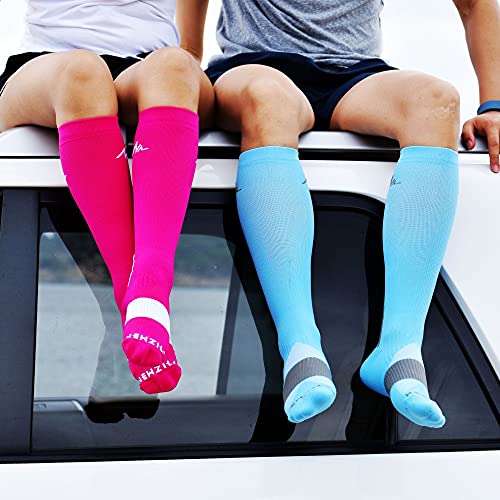 Image of NEWZILL Medical Compression Socks for Women & Men, 20-30 mmHg Knee-High Support for Circulation, All-Day Comfort for Work Travel Running Cycling and Fitness