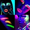 Glow-in-the-dark-paint-Kalolary-Neon-Eyeshadow-Glow-Palette-UV-Glow-Blacklight-Matte-and-Glitter-24-Colors-Highly-Pigmented-Eyeshadow-Kit-with-4-Brushes-for-Halloween-Face-Body-Makeup Kalolary Neon Eyeshadow Glow Palette UV Glow Blacklight Matte and Glitter, 24 Colors Highly Pigmented Eyeshadow Kit with 4 Brushes for Face Body Makeup