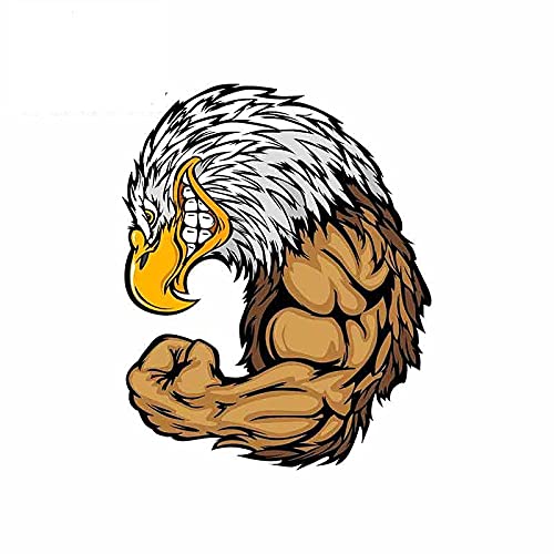 13 cm x 10,4 cm per Bald Eagle Flexing Cartoon Car Stickers Helmet Motorcycle Sunscreen Vinyl