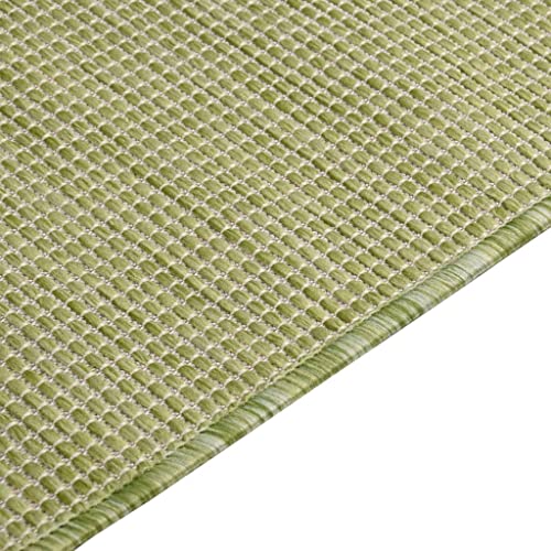 Tapis de terrasse tissé plat vert 100x200 de qualité supérieure