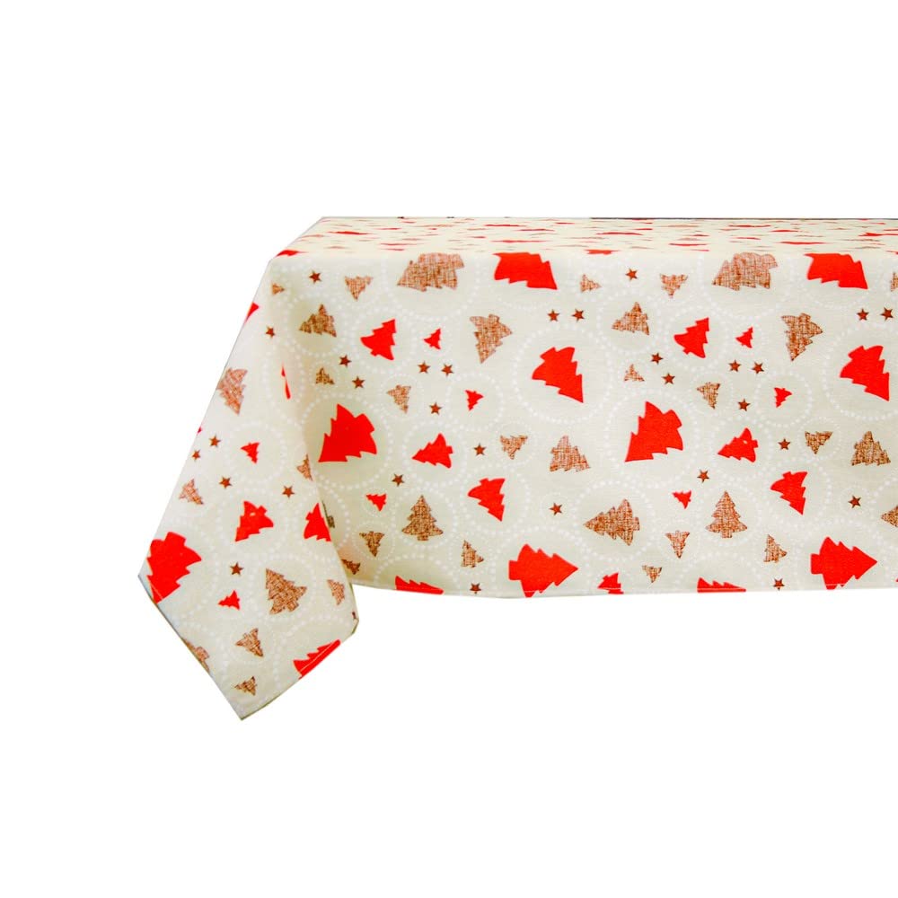 Nappe de Noël Noël Tree - Made in Italy (Arbres rouges, 140 x 300 cm)