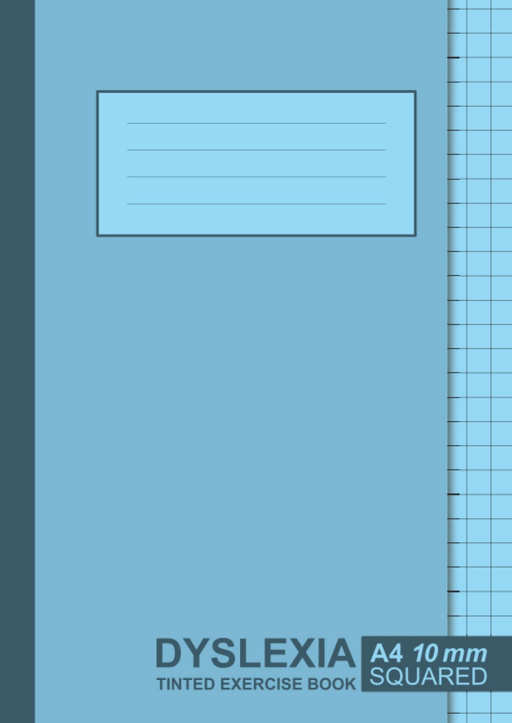 Dyslexia Tinted Exercise Book A4: 10mm Squared Blue Graph Paper 100 gsm | Quad Ruled Visual Stress Friendly Notebook | School Math Practice Journal Notepad