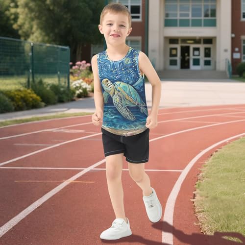 Boys' Tank Top Shirt Sea Turtle Seashells Moon Sleeveless T-Shirts 5