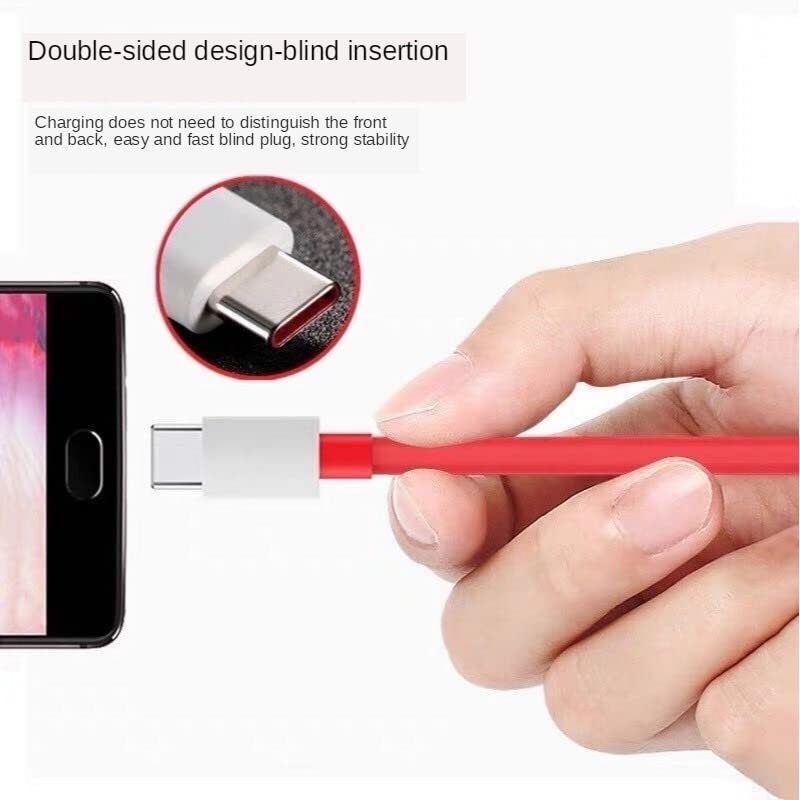 Image of The Black Store WARP Charger for Oneplus 8T | 9 | 9R | 9 Pro | 65W 10V | 6.5A 65 Watt USB-A to C Warp Charger Adapter Cable (WARP Charger with Cable)