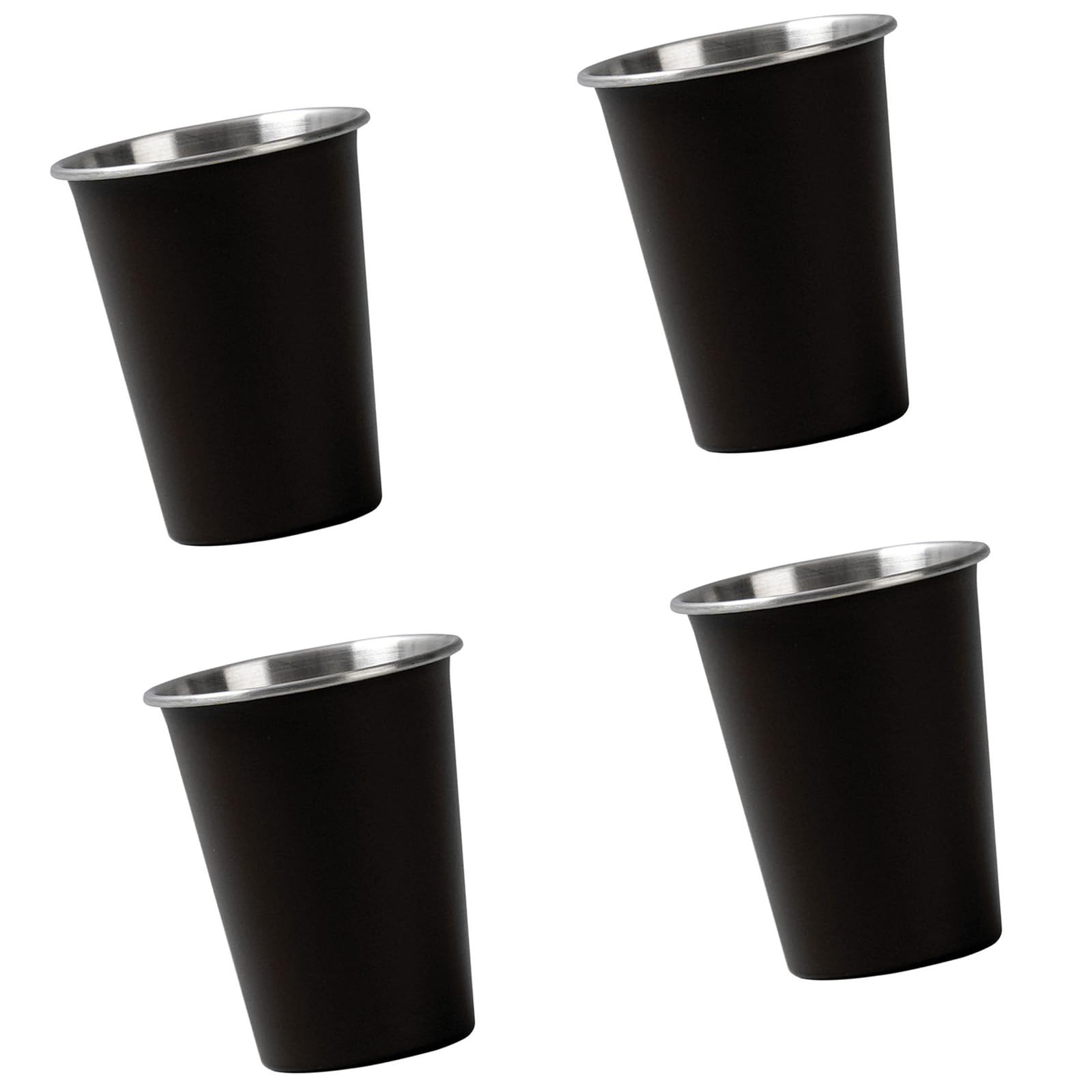 MICFENY 4pcs Stackable Camping Water Cup 350ml Teas Coffees Milk Mug Stainless Steels Drinking Cups Outdoor Travel Cups