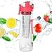 23 oz. Sport Fruit Infuser Water Bottle by Danum - Top or Bottom Infusion, Leak-proof, Flip-Top, Dual Hand Grips, made of BPA-Free Eastman Tritan with Multiple Color Options & Free Recipe Ebook