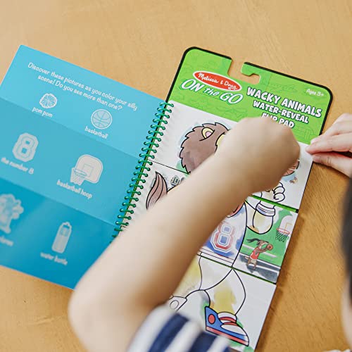 Melissa & Doug On The Go Water Wow! Reusable Water-Reveal Flip Pad - Wacky Animals - Party Favors, Stocking Stuffers, Travel Toys For Toddlers, Mess Free Coloring Books For Kids Ages 3+ #TOP5