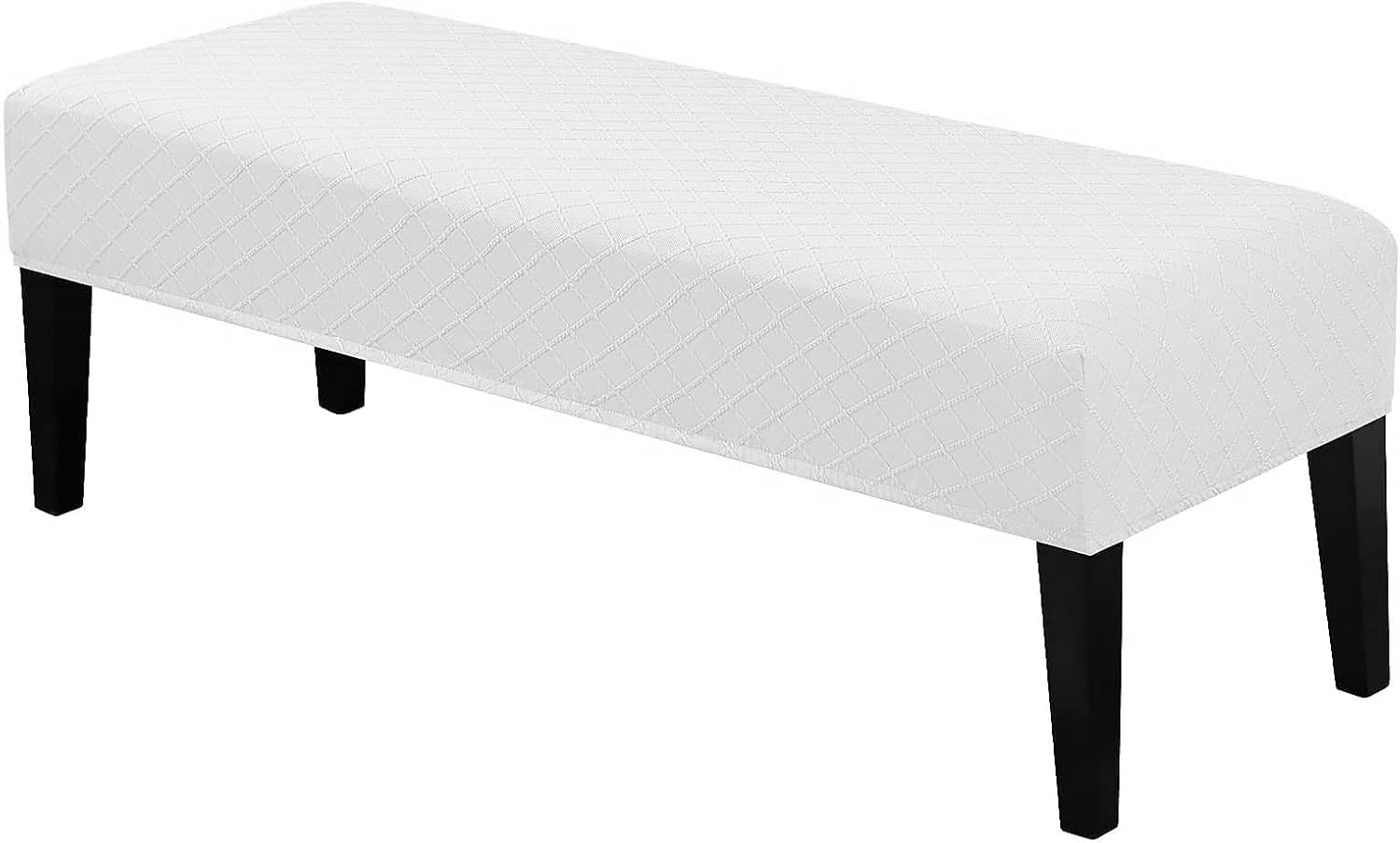Lebaley Waterproof Stretch Jacquard Ottoman & Bench Cover Removable Washable Slipcover for 42-54 inch Rectangular Benches Dining Bench Covers Stretch Fit for Bar Stools and Chairs (Fits 14-18" Wide)