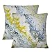 Set di 2,Fodera per Cuscino in Marmo Giallo,Fodere Cuscini con Motivo Astratto Liquido in Marmo Liquido Decorativo Decorazioni per la Casa Fodere Cuscini Quadrati 45x45cm