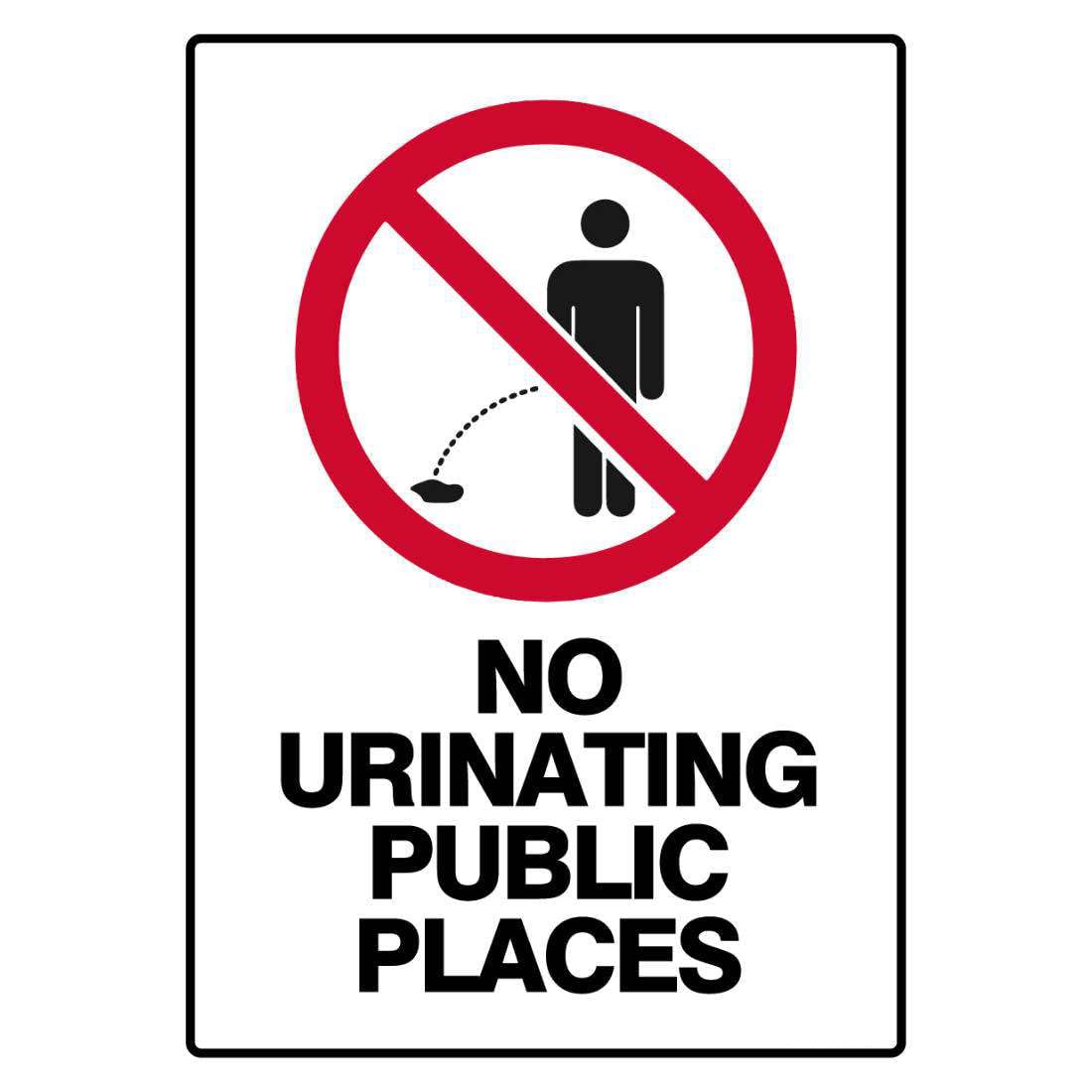 No Urinating In Public Places Sign, Metal Tin Sign 12x8inch