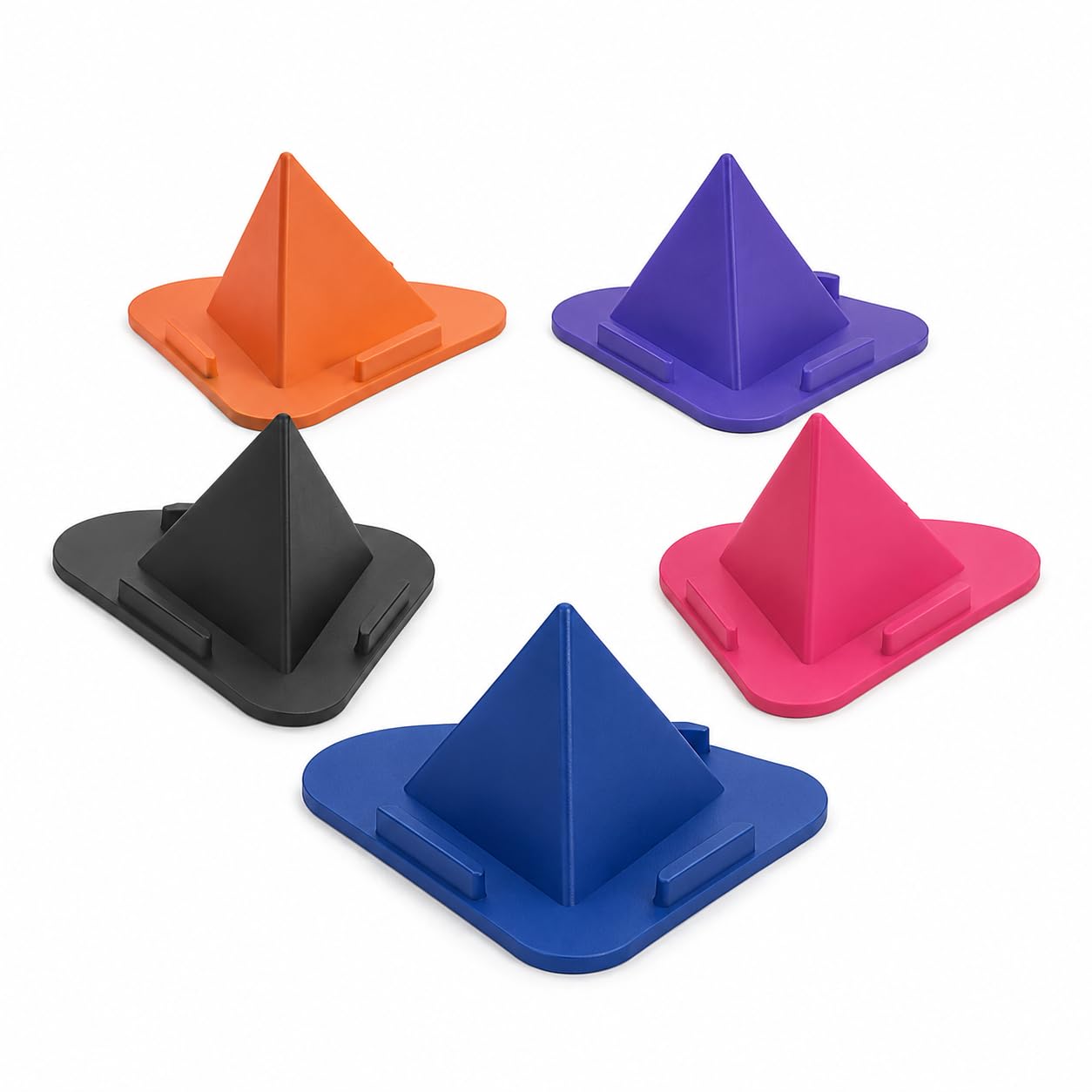 Pyramid Phone Stand Holder Desktop Tabletop Pack of 5 | Multi-Colour, 3-Sided Triangle Design, Universal Compatibility, Portable & Lightweight, Tablets & Phones-image-36