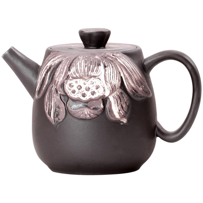 Tetera Hecha a Mano Tetera de cerámica negra hecha a mano, juego té Retro Kung Fu estilo chino, cafetera casera Para Preparar Té de Hojas