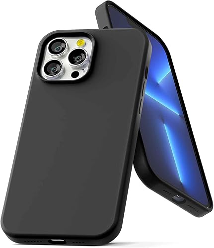 GOOSPERY Funda de silicona líquida compatible con iPhone 13 Pro Max, suave al tacto, protección de cuerpo completo, a prueba de golpes, con forro de